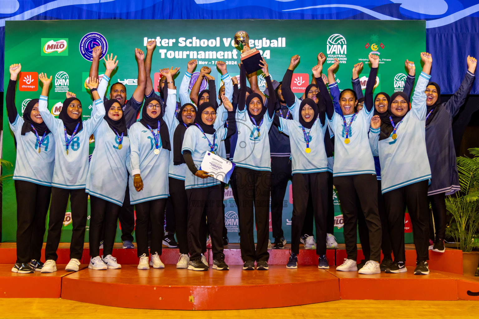 Finals of Interschool Volleyball Tournament 2024 was held in Social Center at Male', Maldives on Friday, 6th December 2024. Photos: Nausham Waheed / images.mv