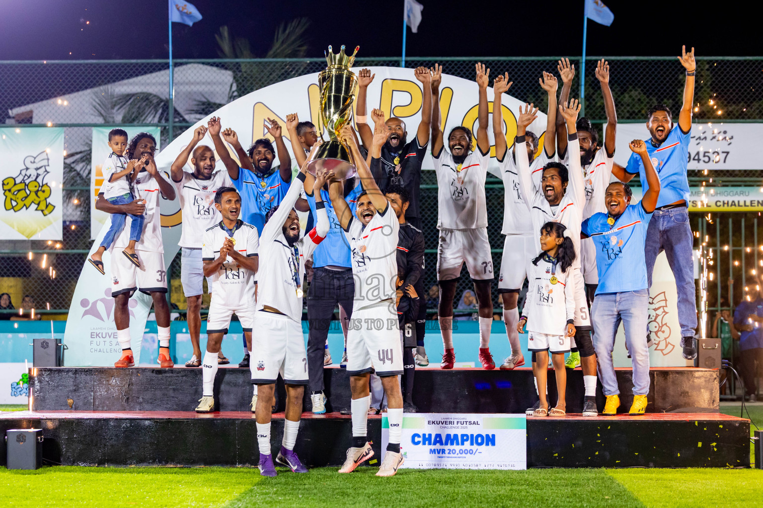 Ifhaams vs Dee Cee Jay SC in Final of Laamehi Dhiggaru Ekuveri Futsal Challenge 2025 was held on Tuesday, 29th July 2025, at Dhiggaru Futsal Ground, Dhiggaru, Maldives Photos: Nausham Waheed  / images.mv