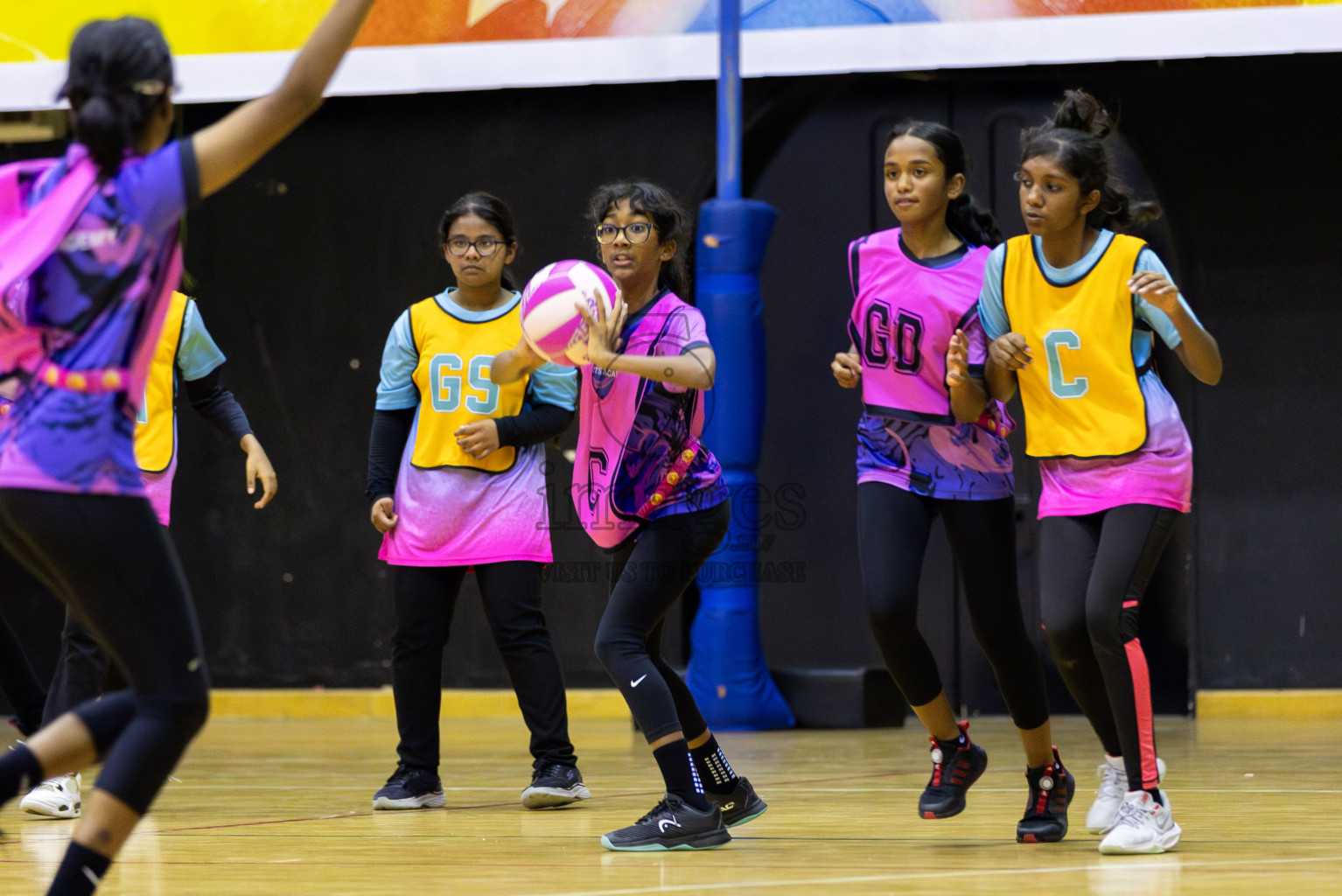 Sports academy A vs Netkids C (U13) in Day 1 of 3rd Junior Championship - Netball association of Maldives, held at Social Center on 19th January 2025 . Photos by Shuu Abdul Sattar / Images.mv