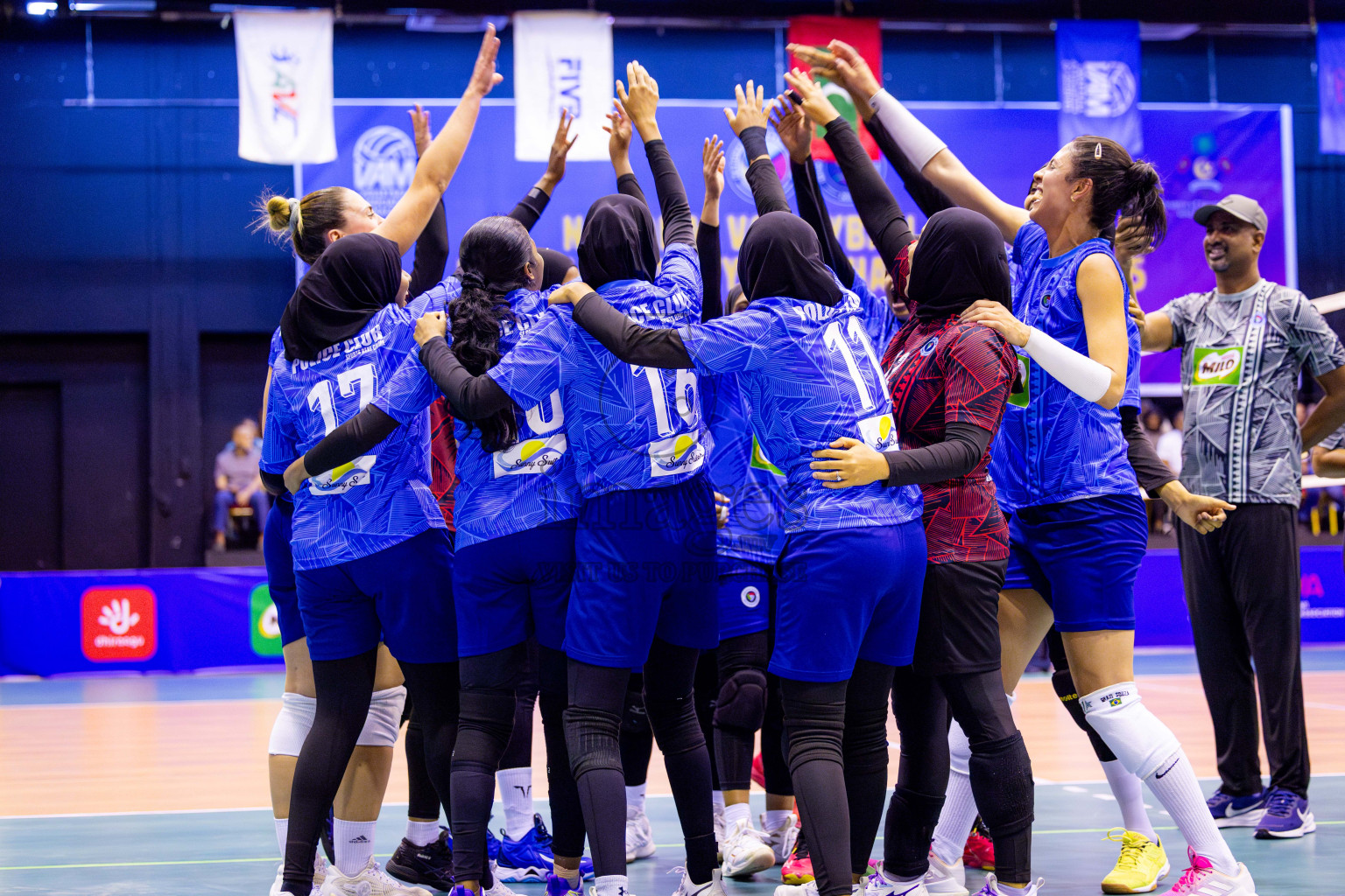 Police Club vs Club Wamco in the Final of Women's Division of National Volleyball League 2025 held in Male', Maldives on Sunday, 27th April 2025 at Social Center Indoor Hall Photos By: Nausham Waheed / images.mv