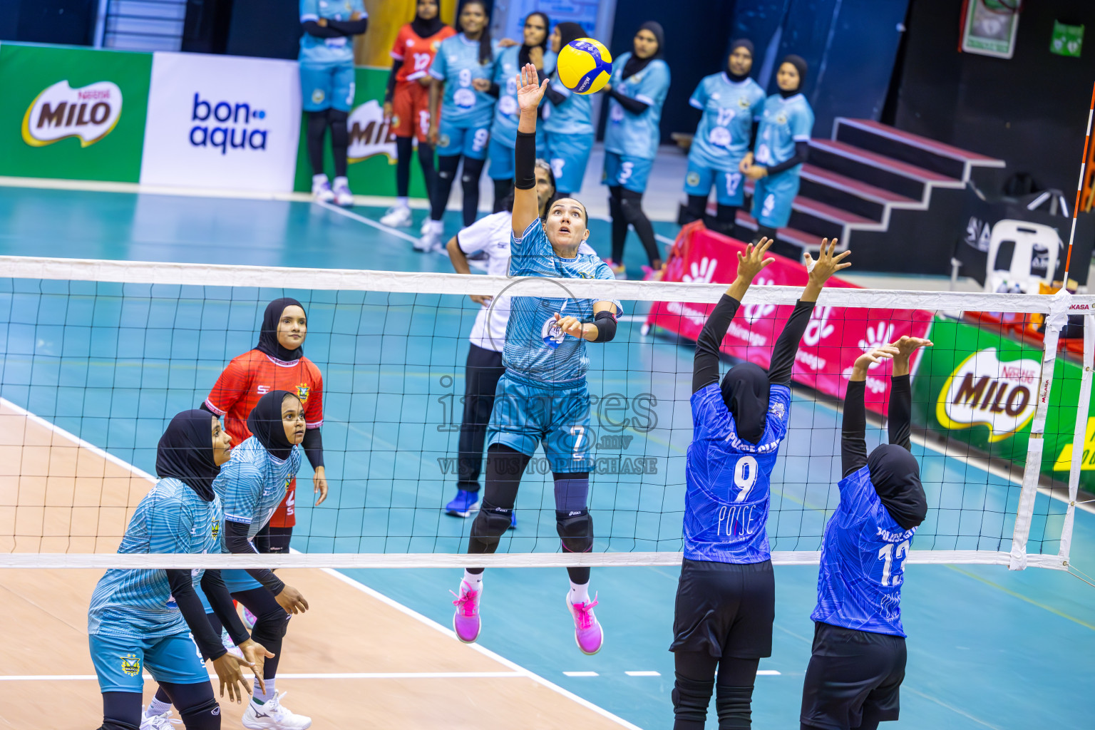 Club WAMCO vs Police Club in the final of National Volleyball Championship 2024 (women's division) was held in Social Center Indoor Hall on Thursday, 24th October 2024. 
Photos: Ismail Thoriq / images.mv