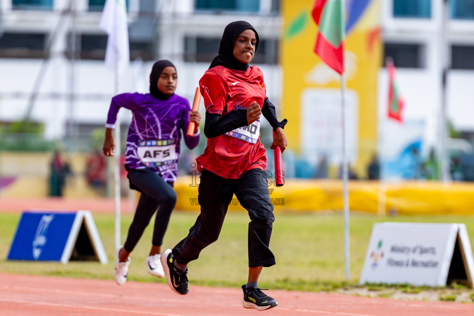 Day 5 of MWSC Interschool Athletics Championships 2024 held in Hulhumale Running Track, Hulhumale, Maldives on Wednesday, 13th November 2024. Photos by: Nausham Waheed / Images.mv