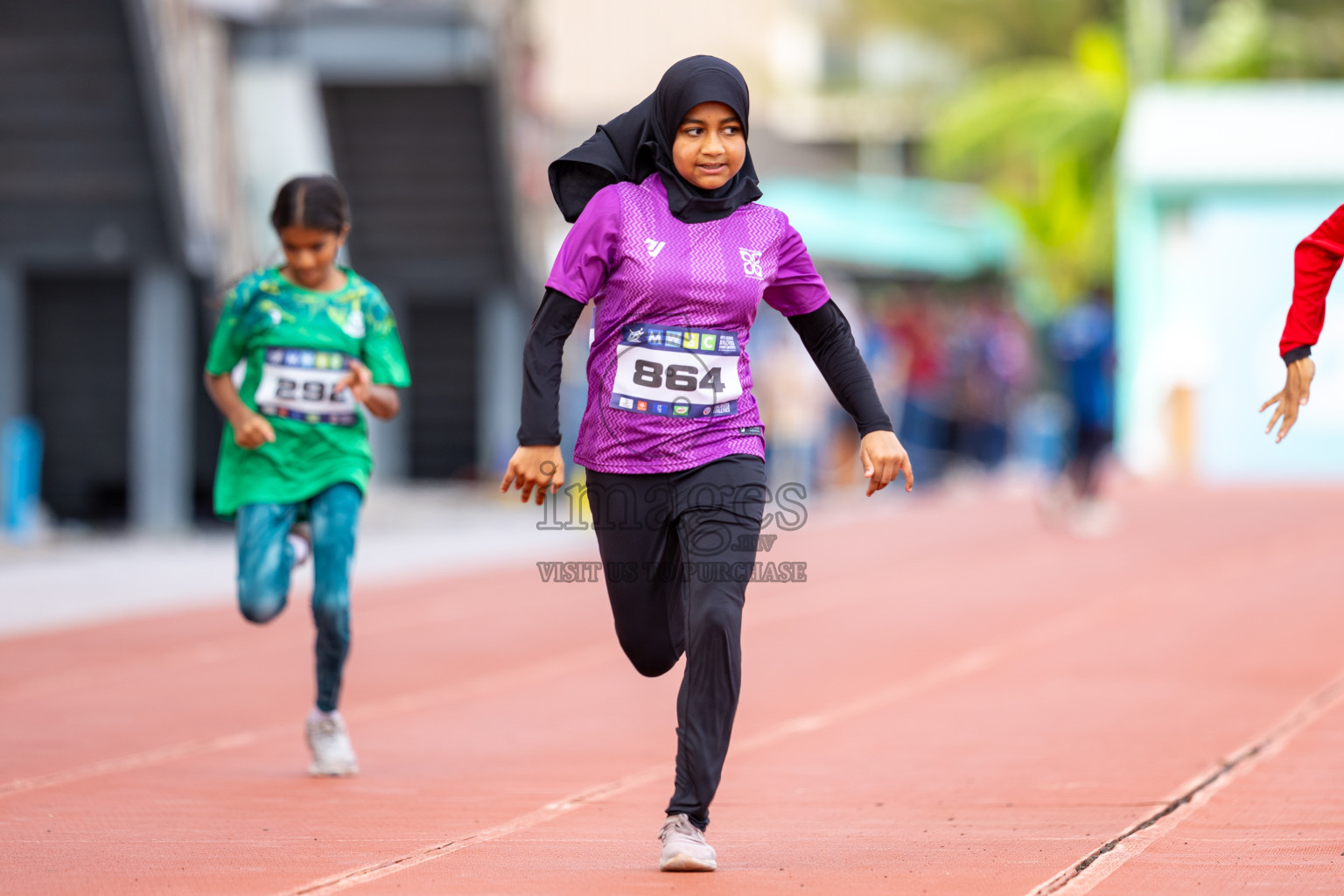 Day 2 of MWSC Interschool Athletics Championships 2024 held in Hulhumale Running Track, Hulhumale, Maldives on Sunday, 10th November 2024. Photos by: Ismail Thoriq / Images.mv