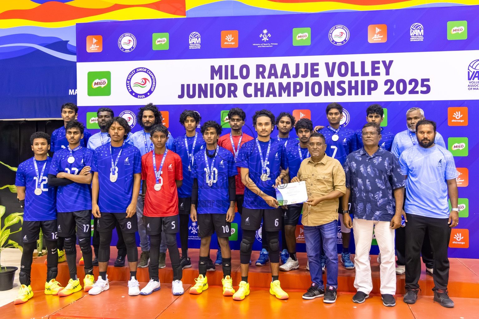 ADh. Maamigili vs Lh. Naifaru in the Finals of MILO Raajje Volley Junior Championship 2025 (U19 Boys) was held in Social Center Indoor Hall, Maldives on Sunday, 28th September 2025. Photos: Mohamed Mahfooz Moosa / images.mv