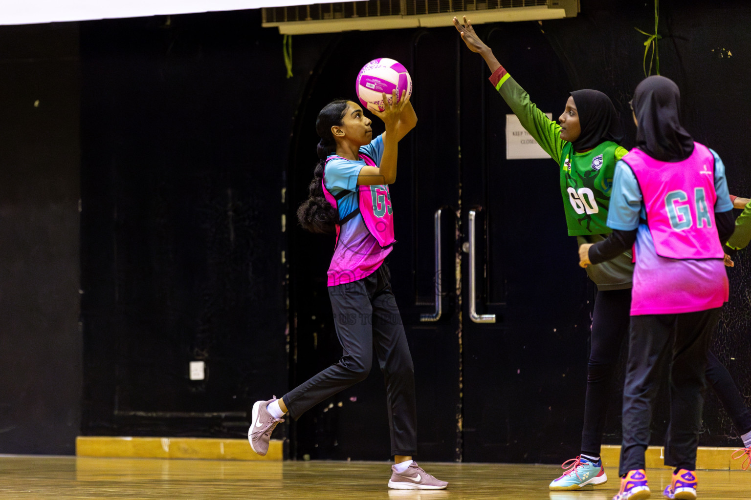 Young Netters B vs Fionti SC in Day 5 of 3rd Netball Junior Championship, held at Social Center on Thursday 23rd January 2025 . Photos: Shuu Abdul Sattar / images.mv