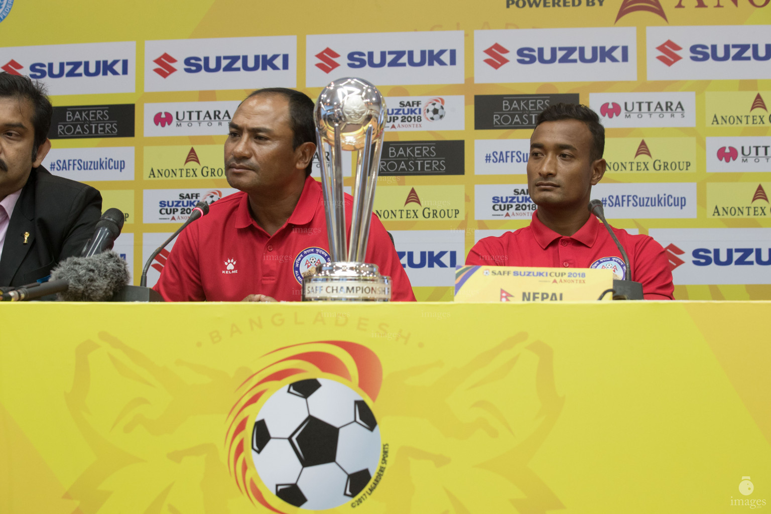 SAFF Suzuki Cup 2018 semifinals prematch press conferences in Dhaka, Bangladesh, Tuesday, September 11, 2018. (Images.mv Photo/ Hussain Sinan).