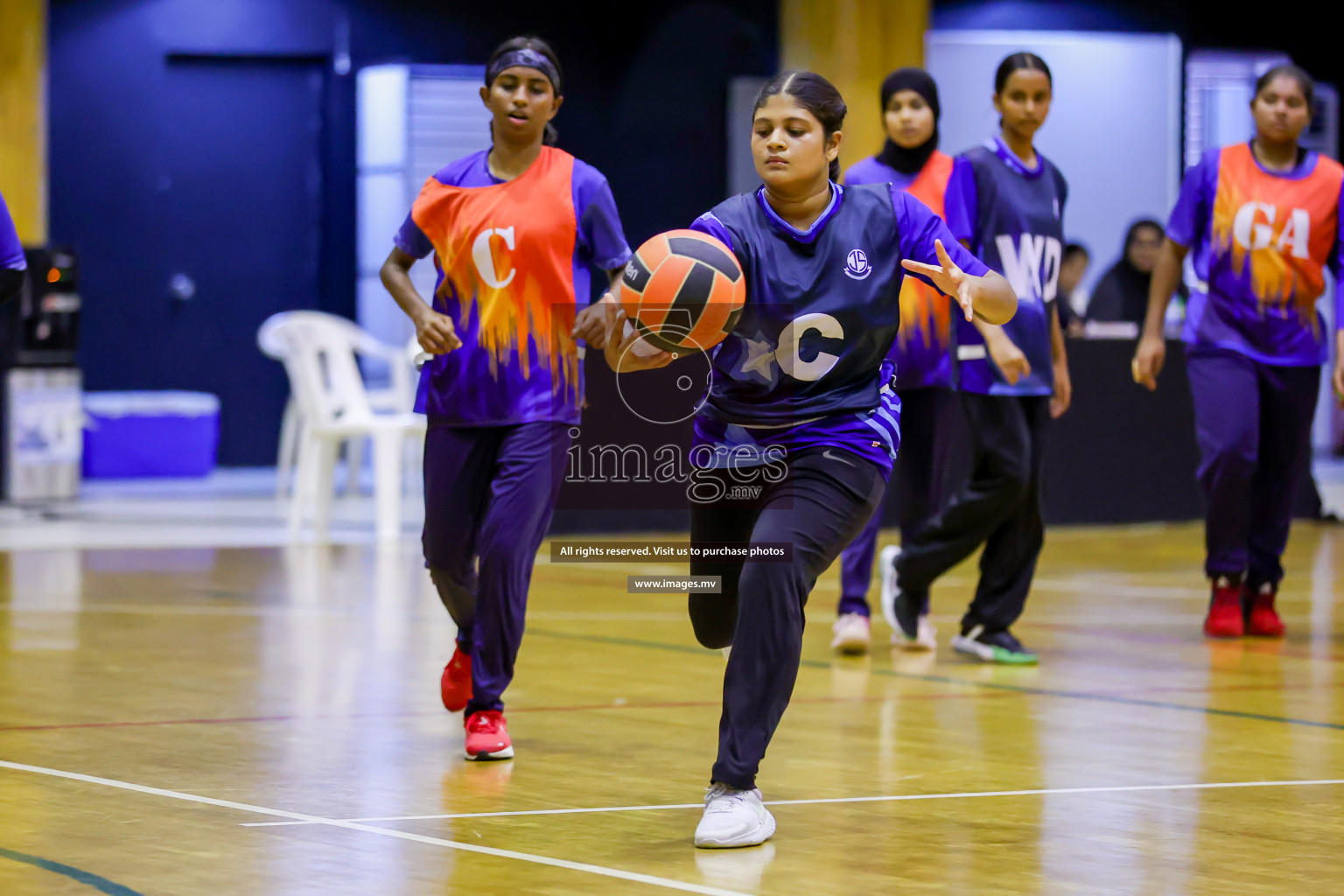 Day 9 of 24th Interschool Netball Tournament 2023 was held in Social Center, Male', Maldives on 4th November 2023. Photos: Hassan Simah / images.mv