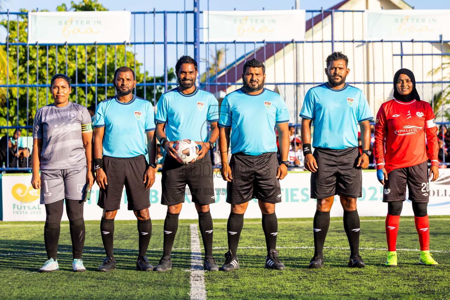 Dhonfan vs Goidhoo in Day 3 of Better in Baa Futsal Fiesta 2025 Woman's division held in B. Eydhafushi, Maldives on Friday, 7th November 2025. Photos: Nausham Waheed / images.mv