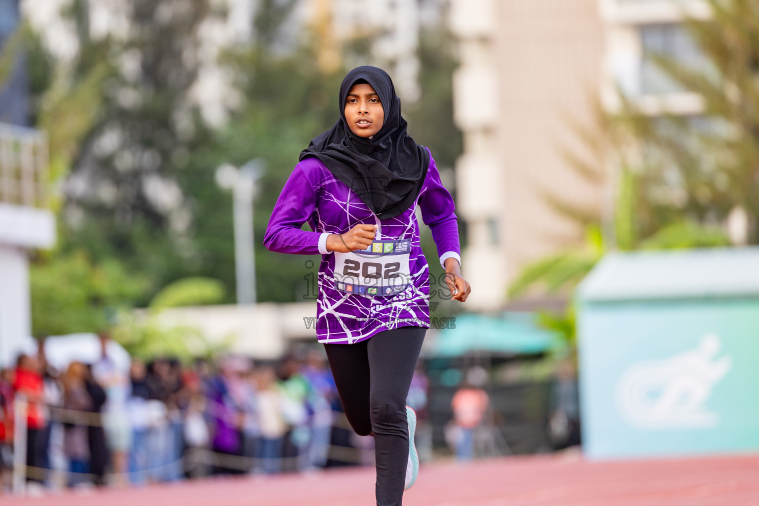 Day 2 of MWSC Interschool Athletics Championships 2024 held in Hulhumale Running Track, Hulhumale, Maldives on Sunday, 10th November 2024. 
Photos by: Hassan Simah / Images.mv