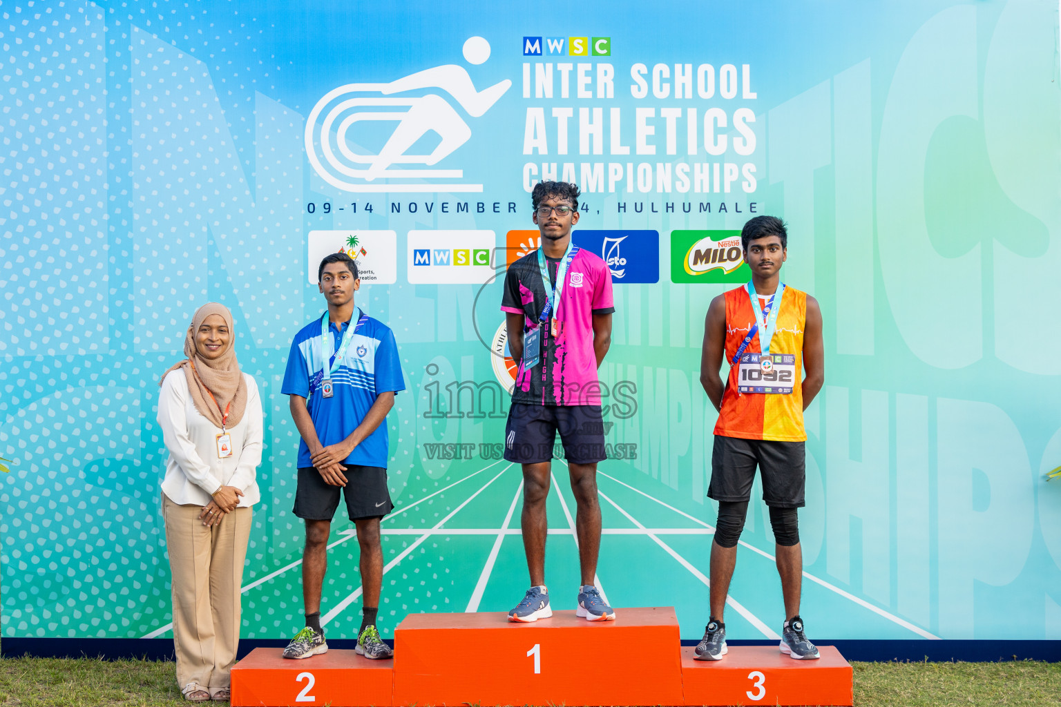 Day 4 of MWSC Interschool Athletics Championships 2024 held in Hulhumale Running Track, Hulhumale, Maldives on Tuesday, 12th November 2024. Photos by: Ismail Thoriq / Images.mv