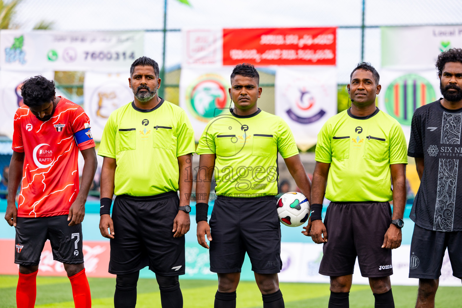 Raiymandhoo FC vs Dee Cee Jay SC in Day 1 of Laamehi Dhiggaru Ekuveri Futsal Challenge 2024 was held on Friday, 26th July 2024, at Dhiggaru Futsal Ground, Dhiggaru, Maldives Photos: Nausham Waheed / images.mv