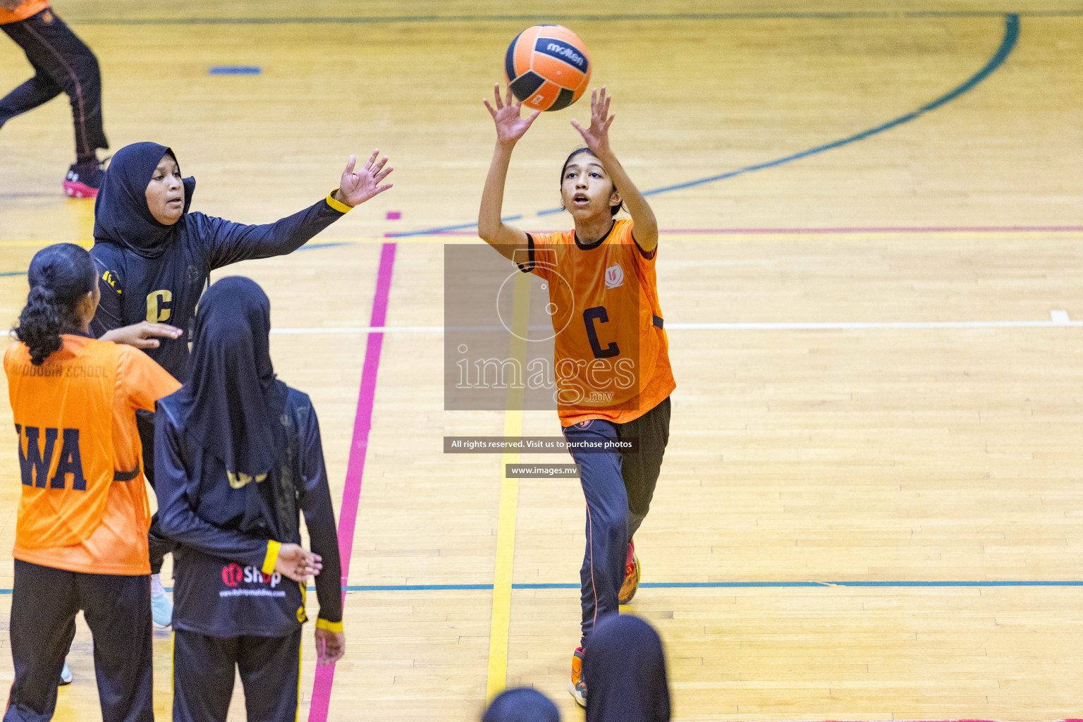 Day6 of 24th Interschool Netball Tournament 2023 was held in Social Center, Male', Maldives on 1st November 2023. Photos: Nausham Waheed / images.mv