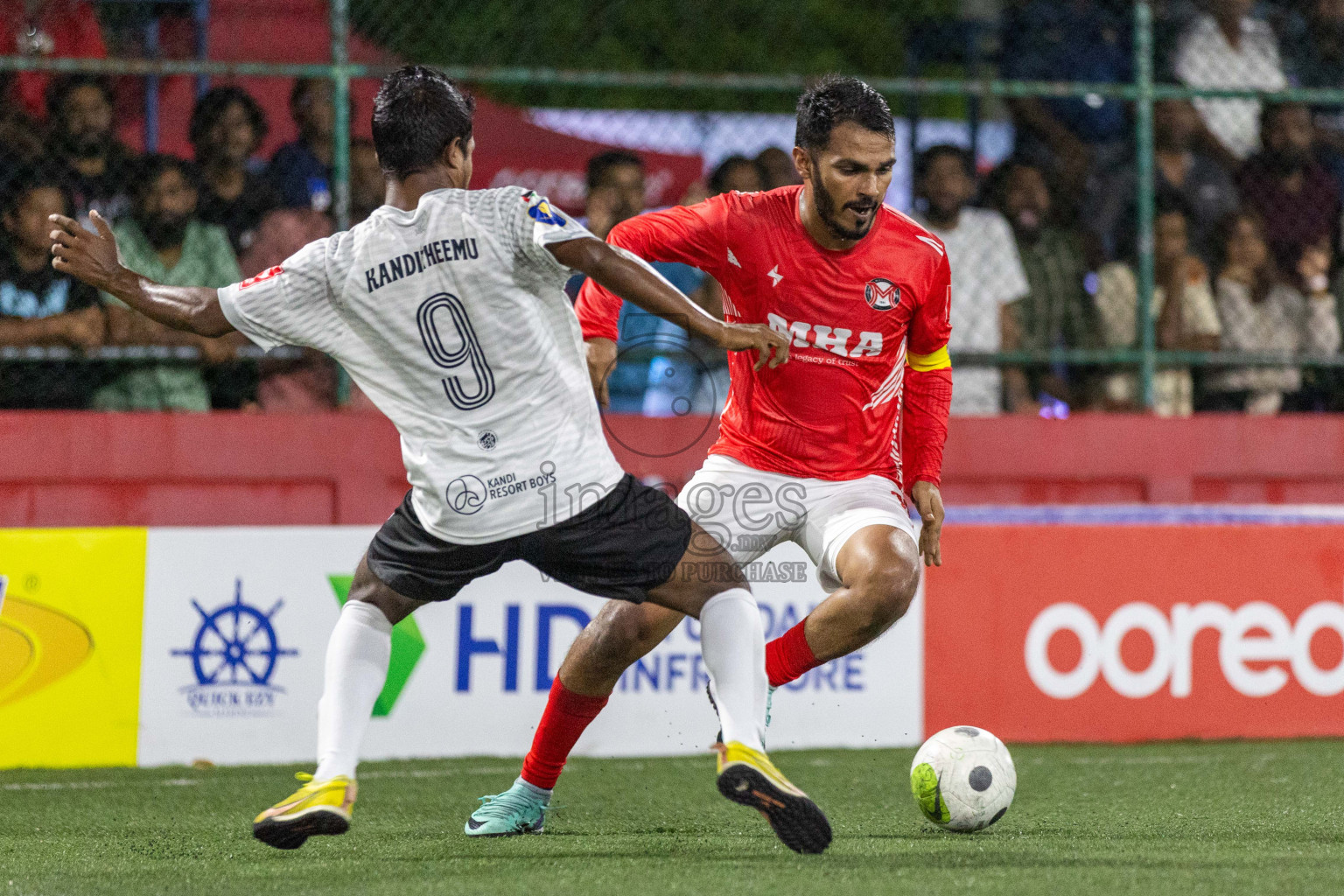 Sh Maroshi vs Sh Kanditheemu in Day 8 of Golden Futsal Challenge 2024 was held on Monday, 22nd January 2024, in Hulhumale', Maldives Photos: Nausham Waheed / images.mv