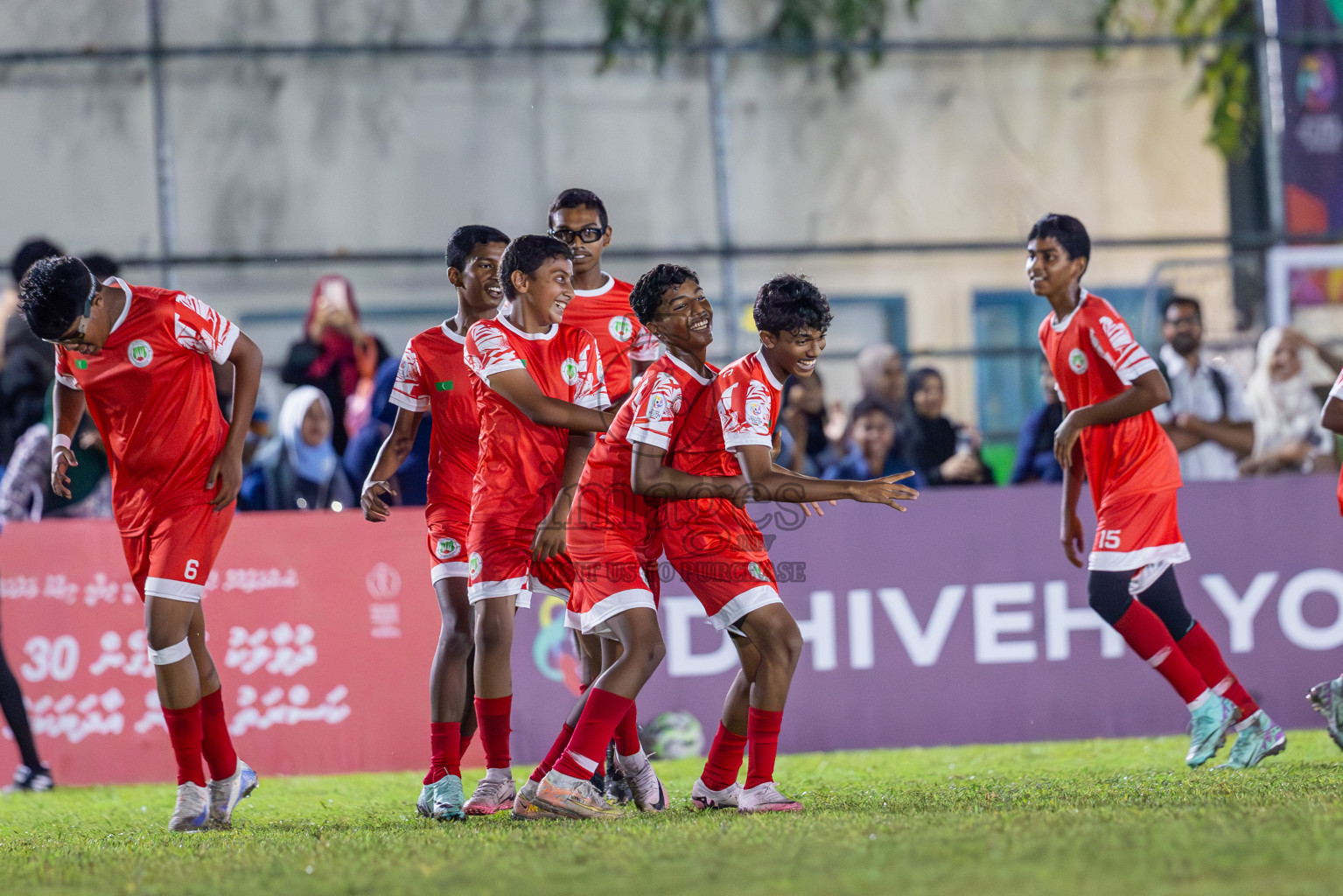 SUS vs Huriyya (U14) in Dhivehi Youth League 2024 - Day 2. Matches held at Henveiru Stadium on 22nd November 2024 , Friday. Photos: Shuu Abdul Sattar/ Images.mv