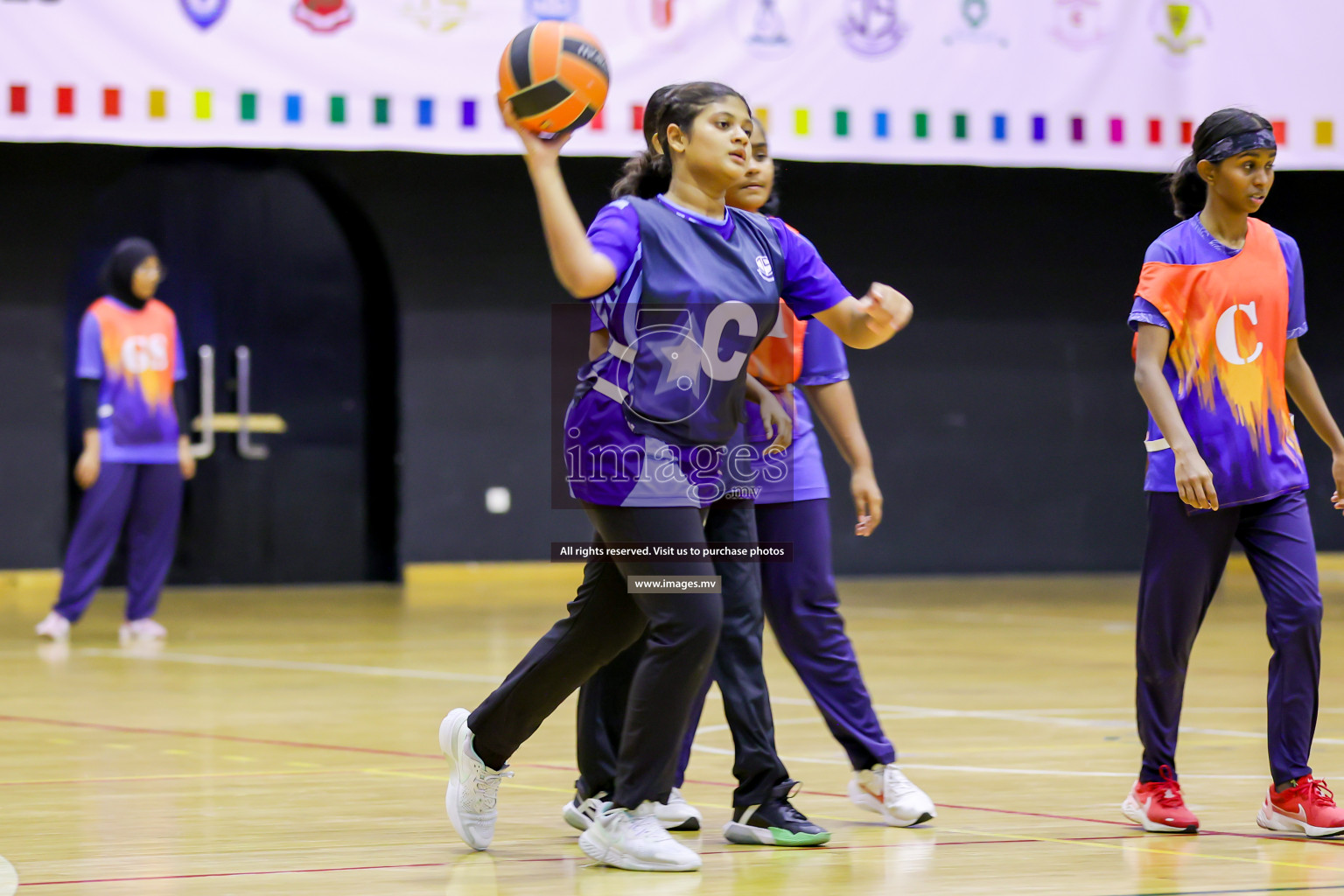 Day 9 of 24th Interschool Netball Tournament 2023 was held in Social Center, Male', Maldives on 4th November 2023. Photos: Hassan Simah / images.mv