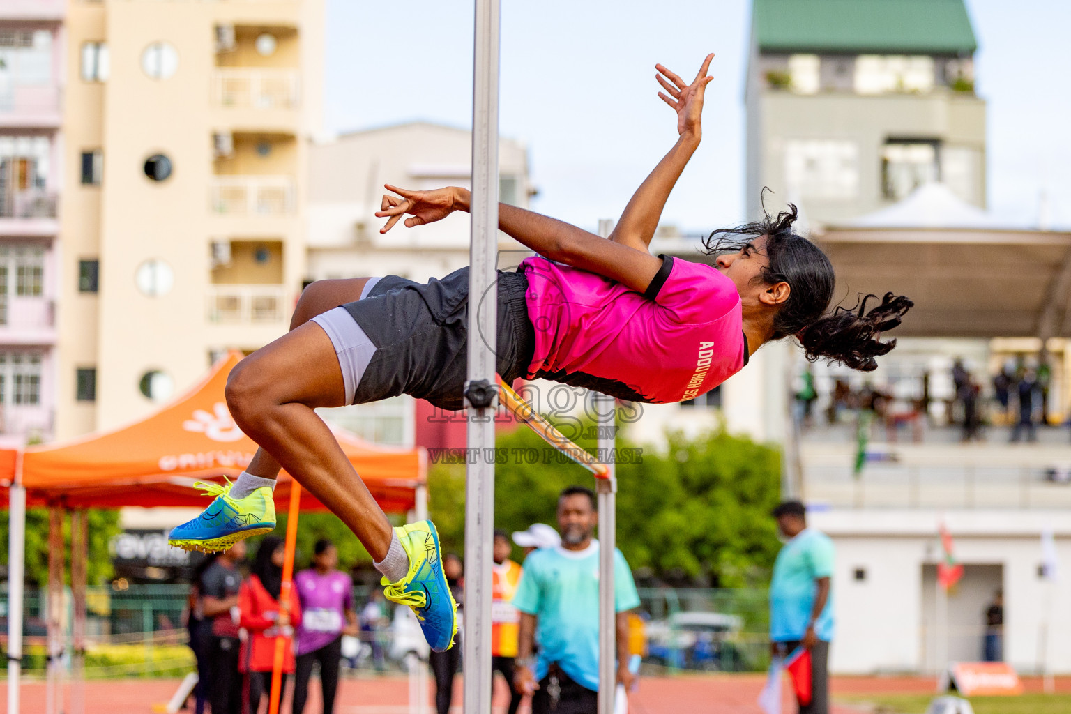 Day 2 of MWSC Interschool Athletics Championships 2024 held in Hulhumale Running Track, Hulhumale, Maldives on Sunday, 10th November 2024. 
Photos by: Hassan Simah / Images.mv