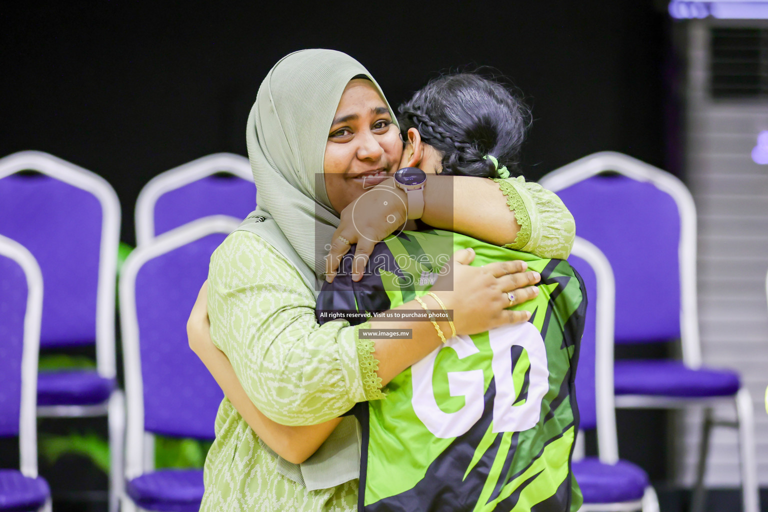 Day 9 of 24th Interschool Netball Tournament 2023 was held in Social Center, Male', Maldives on 4th November 2023. Photos: Hassan Simah / images.mv