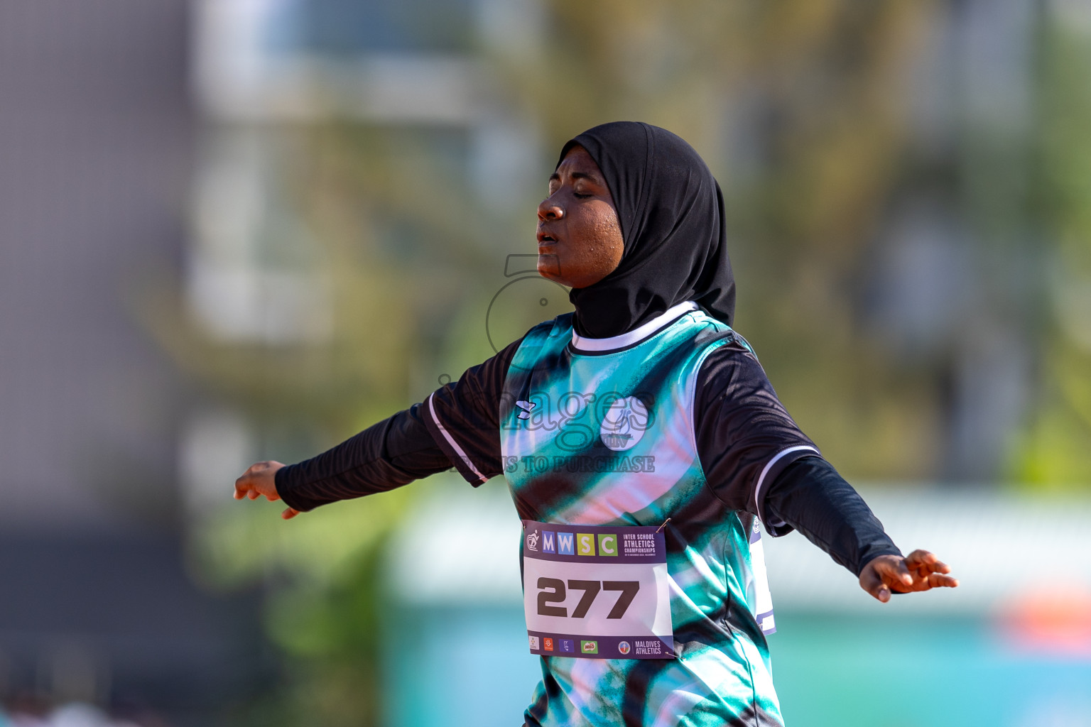 Day 4 of MWSC Interschool Athletics Championships 2024 held in Hulhumale Running Track, Hulhumale, Maldives on Tuesday, 12th November 2024. Photos by: Raaif Yoosuf / Images.mv