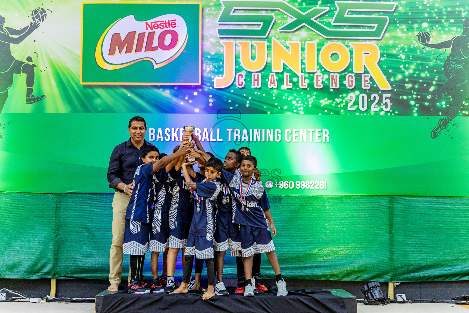 Day 3 of Milo 5 x 5 Junior Challenge 2025 - Basketball tournament held in Basketball Training Center, Male', Maldives on Saturday, 11th October 2025. Photos by: Nausham Waheed, Areef Adam / Images.mv
