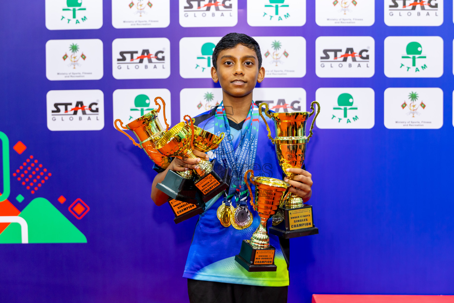 Finals of 30th Table Tennis Association Championship 2025 was held on Saturday, 20th September 2025 in Male' TT Hall, Male', Maldives. Photos: Nausham Waheed / images.mv