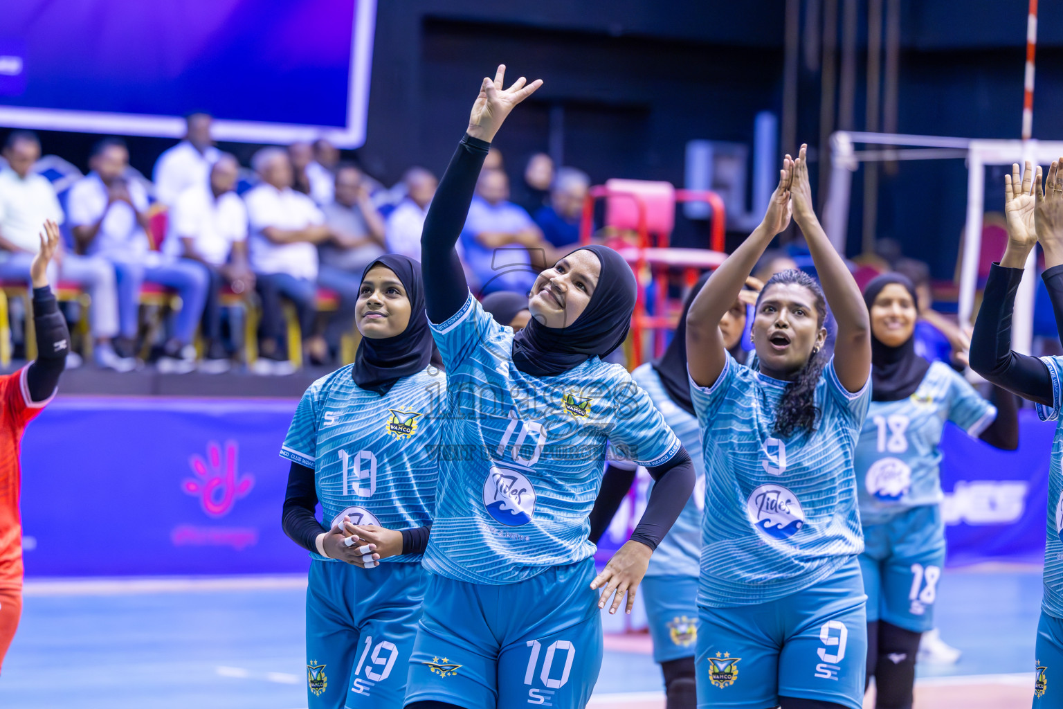 Club WAMCO vs Police Club in the final of National Volleyball Championship 2024 (women's division) was held in Social Center Indoor Hall on Thursday, 24th October 2024. 
Photos: Ismail Thoriq / images.mv