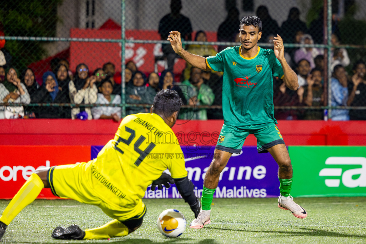 ADh Dhangethi vs ADh Mandhoo on Day 20 of Golden Futsal Challenge 2025 was held on Thursday, 23rd January 2025, in Hulhumale', Maldives. Photos: Nausham Waheed / images.mv