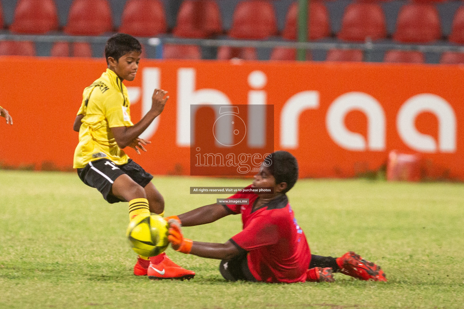 Ghaazee School vs Thaajuddin School in MAMEN Inter School Football Tournament 2019 (U13) in Male, Maldives on 16th April 2019