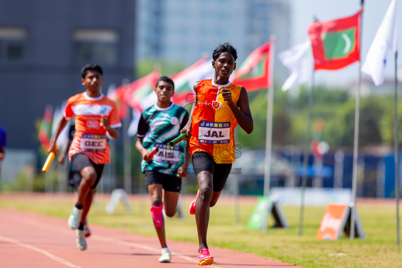 Day 6 of MWSC Interschool Athletics Championships 2024 held in Hulhumale Running Track, Hulhumale, Maldives on Thursday, 14th November 2024. Photos by: Nausham Waheed / Images.mv