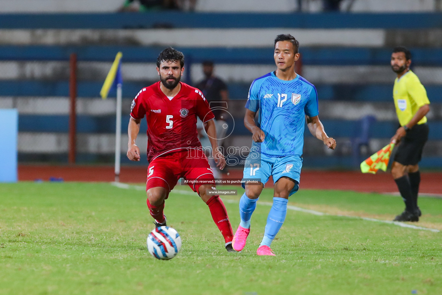 Lebanon vs India in the Semi-final of SAFF Championship 2023 held in Sree Kanteerava Stadium, Bengaluru, India, on Saturday, 1st July 2023. Photos: Nausham Waheed, Hassan Simah / images.mv