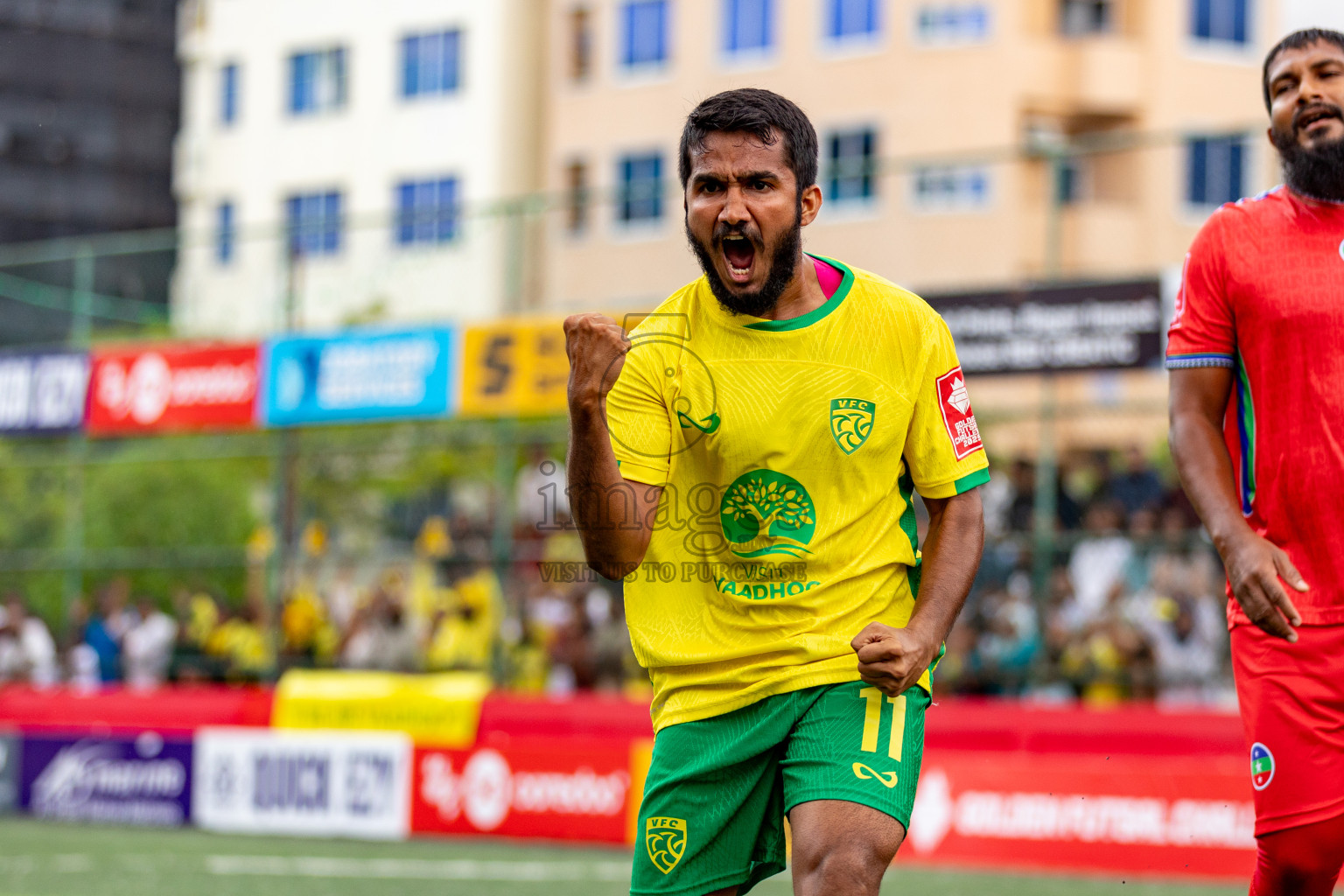 GDh Vaadhoo VS GDh Thinadhoo in Atoll Round Semi-Final on Day 20 of Golden Futsal Challenge 2025 was held on Friday, 24 January 2025, in Hulhumale', Maldives. Photos: Hassan Simah / images.mv