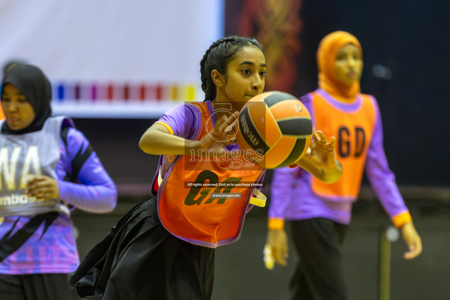 Day 11 of 24th Interschool Netball Tournament 2023 was held in Social Center, Male', Maldives on 6th November 2023. Photos: Mohamed Mahfooz Moosa / images.mv