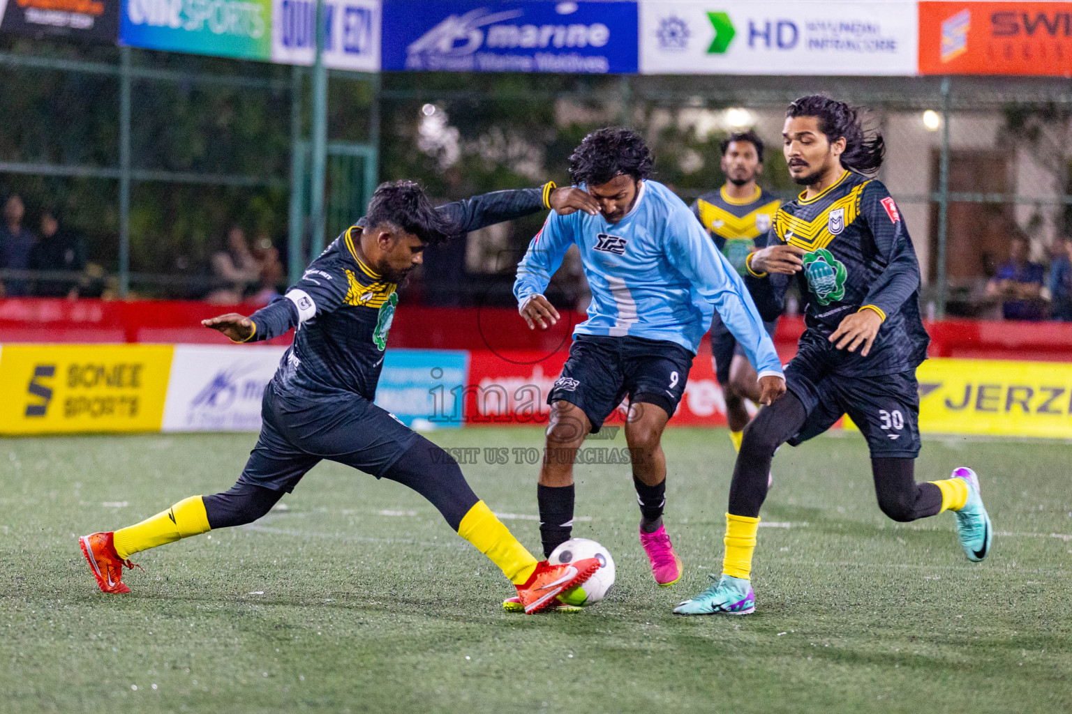 F Magoodhoo vs F Feeali in Day 17 of Golden Futsal Challenge 2024 was held on Wednesday, 31st January 2024, in Hulhumale', Maldives Photos: Hassan Simah / images.mv