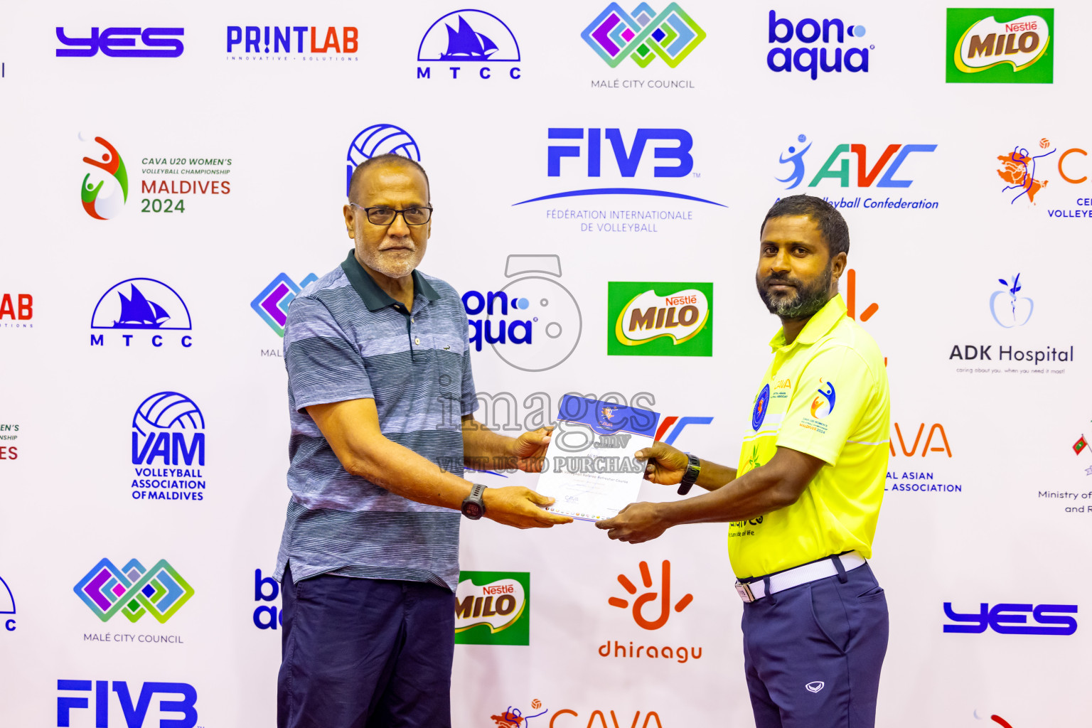 Sri Lanka vs Maldives in Semi Final of CAVA U20 Woman's Volleyball Championship 2024 was held in Social Center, Male', Maldives on 22nd July 2024. Photos: Nausham Waheed / images.mv