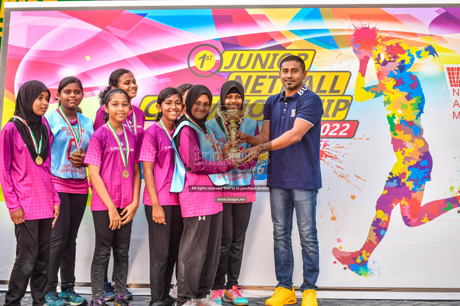 Final of Junior Netball Championship 2022 held in Male', Maldives on 19th March 2022. Photos by Nausham Waheed