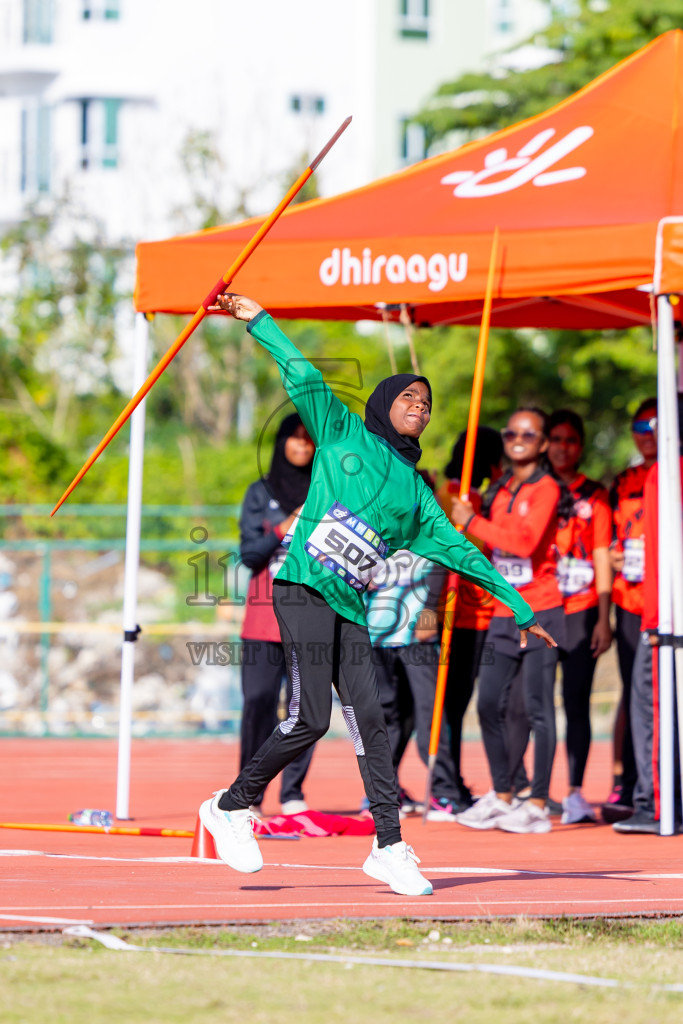 Day 3 of MWSC Interschool Athletics Championships 2024 held in Hulhumale Running Track, Hulhumale, Maldives on Monday, 11th November 2024. Photos by: Nausham Waheed / Images.mv