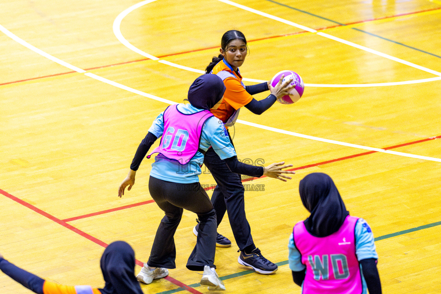 Invicto Sports Club vs MV Netters in Division 2 of National Netball Tournament 2025 held in Ekuveni Netball Court at Male', Maldives on Saturday, 24th May 2025. Photos: Hassan Simah / images.mv