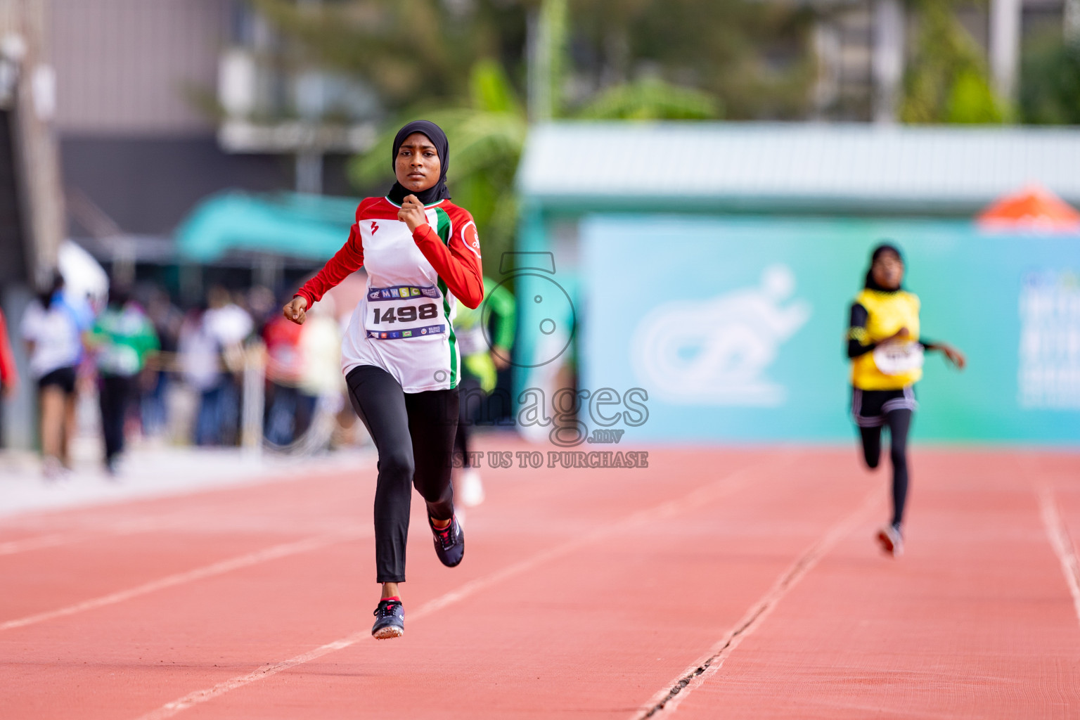 Day 3 of MWSC Interschool Athletics Championships 2024 held in Hulhumale Running Track, Hulhumale, Maldives on Monday, 11th November 2024. 
Photos by: Hassan Simah / Images.mv