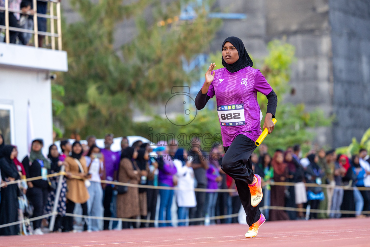 Day 4 of MWSC Interschool Athletics Championships 2024 held in Hulhumale Running Track, Hulhumale, Maldives on Tuesday, 12th November 2024. Photos by: Ismail Thoriq / Images.mv