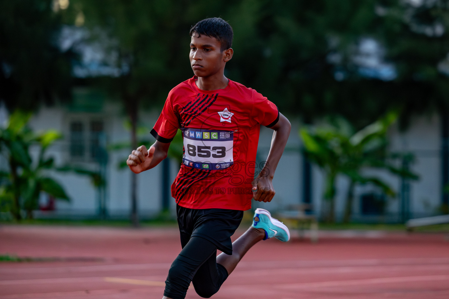 Day 1 of MWSC Interschool Athletics Championships 2024 held in Hulhumale Running Track, Hulhumale, Maldives on Saturday, 9th November 2024. 
Photos by: Hassan Simah / Images.mv