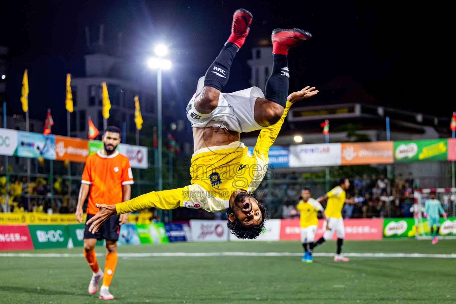 Dhiraagu vs RRC in Quarter Finals of Club Maldives Cup 2024 held in Rehendi Futsal Ground, Hulhumale', Maldives on Friday, 11th October 2024. Photos: Nausham Waheed / images.mv