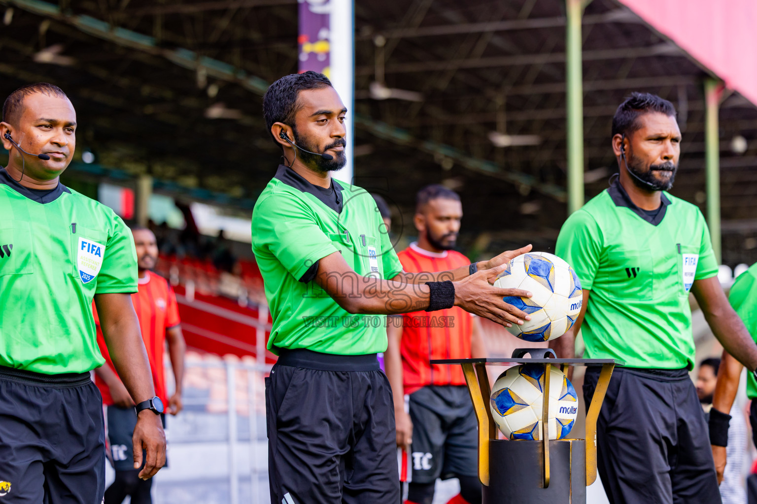TC Sports Club vs Newradiant Sports Club in the FAM League Cup 2025 held at National Football Stadium, Male', Maldives on Tuesday, 13th May 2025. Photos By: Nausham Waheed / images.mv