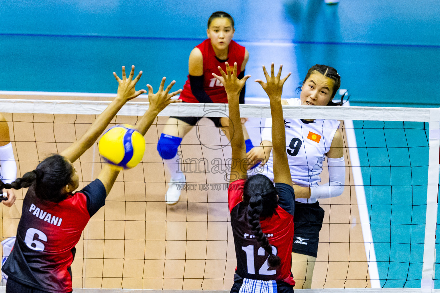 Kyrgyzstan vs Sri Lanka in Day 3 of CAVA U20 Woman's Volleyball Championship 2024 was held in Social Center, Male', Maldives on 20th July 2024. Photos: Nausham Waheed / images.mv