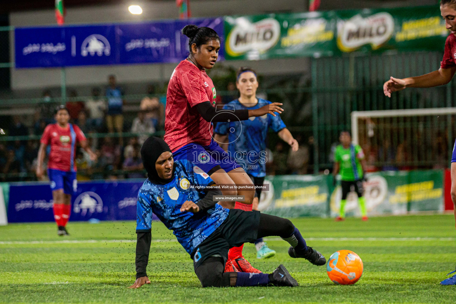 MPL vs Police Club in the Semi Finals of 18/30 Women's Futsal Fiesta 2021 held in Hulhumale, Maldives on 14th December 2021. Photos: Shuu Abdul Sattar / images.mv