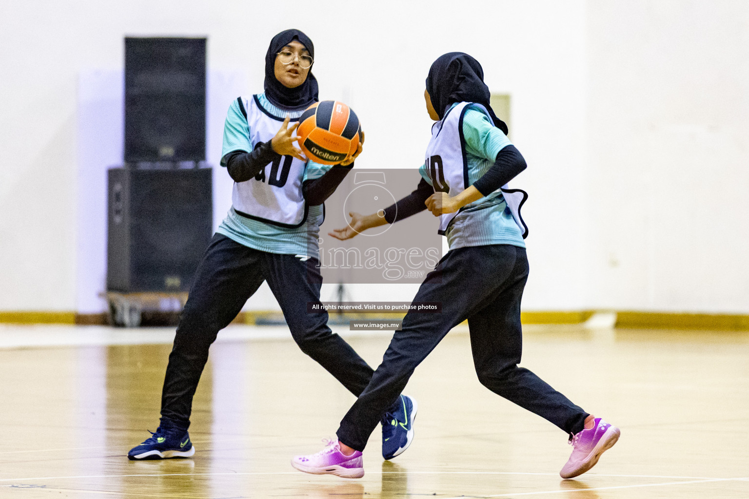 Day 9 of 24th Interschool Netball Tournament 2023 was held in Social Center, Male', Maldives on 4th November 2023. Photos: Hassan Simah / images.mv