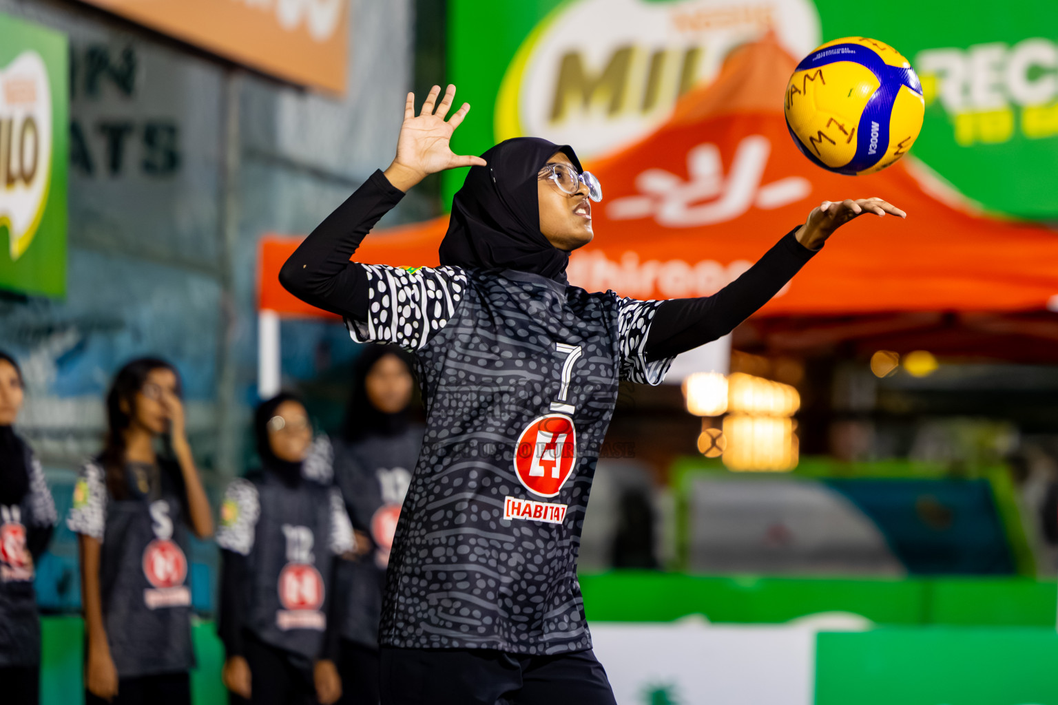 Goodies Sports Club vs Club Volleyball in Milo National Junior Volleyball Championship 2025 Day 4 was held on Tuesday, 25th November 2025 at Ekuveni Turf Court Male', Maldives. Photos: Nausham Waheed / images.mv