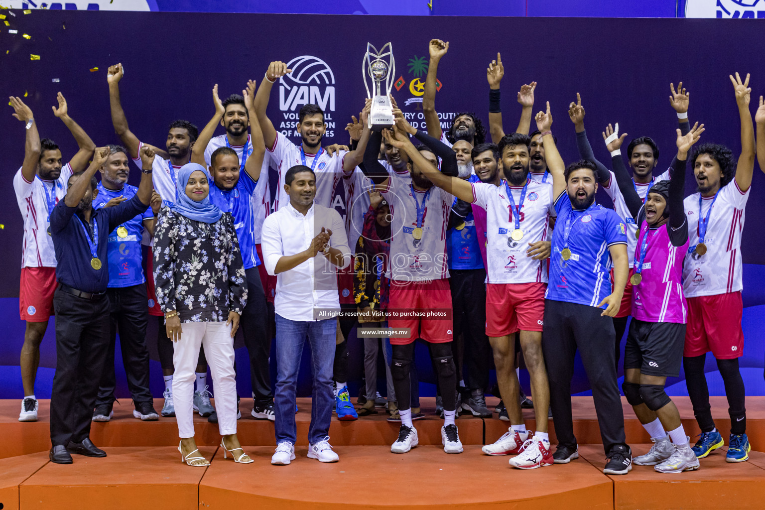 Sports Club City vs Dhivehi Sifainge Club in the Finals of National Volleyball Tournament 2022 on Thursday, 07th July 2022, held in Social Center, Male', Maldives