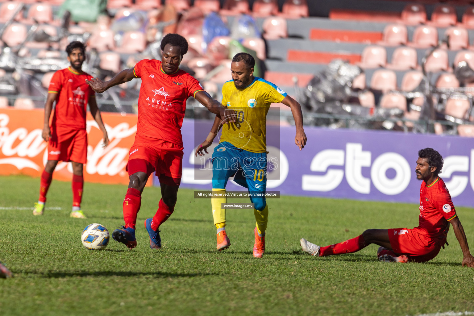 Club Valencia vs De Grande Sports Club in Ooredoo Dhivehi Premier League 2021/22 on 16th July 2022, held in National Football Stadium, Male', Maldives Photos: Hassan Simah/ Images mv