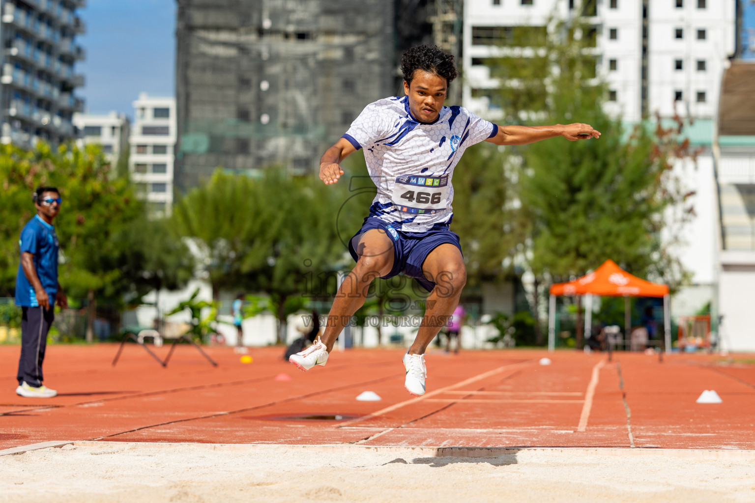 Day 2 of MWSC Interschool Athletics Championships 2024 held in Hulhumale Running Track, Hulhumale, Maldives on Sunday, 10th November 2024. 
Photos by:  Hassan Simah / Images.mv