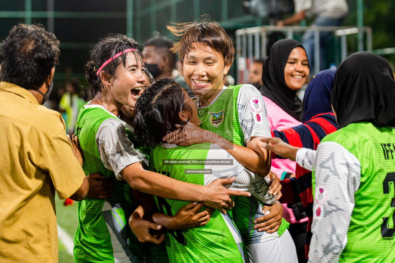 Club WAMCO vs DSC in the Semi Finals of 18/30 Women's Futsal Fiesta 2021 held in Hulhumale, Maldives on 14th December 2021. Photos: Shuu Abdul Sattar / images.mv