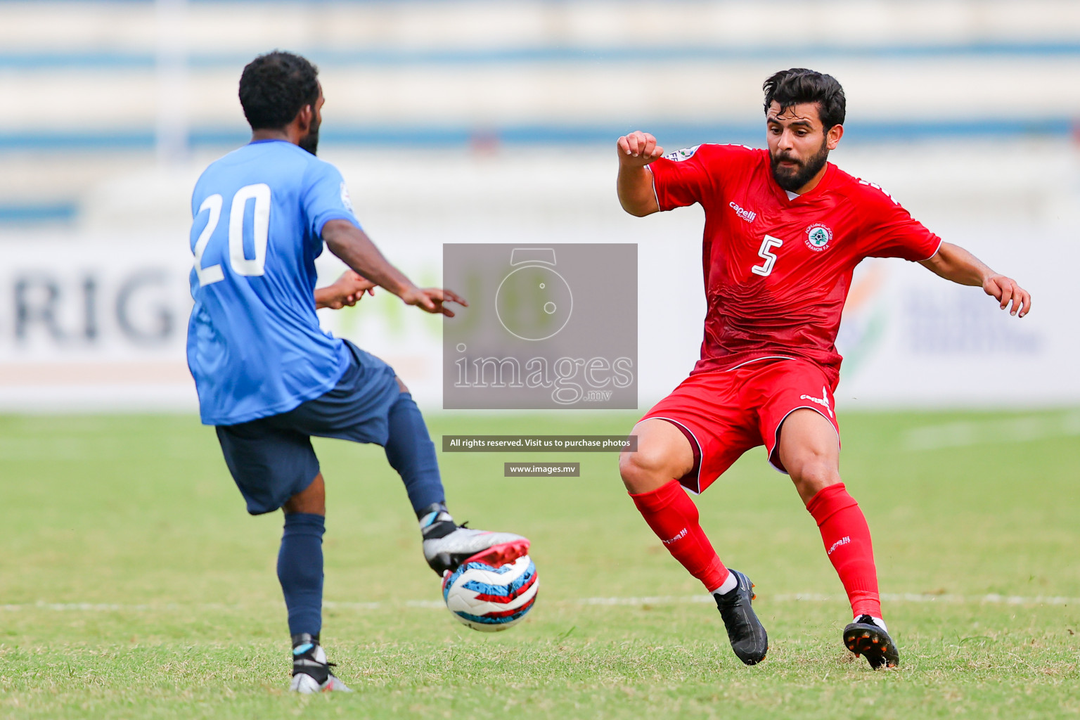 Lebanon vs Maldives in SAFF Championship 2023 held in Sree Kanteerava Stadium, Bengaluru, India, on Tuesday, 28th June 2023. Photos: Nausham Waheed, Hassan Simah / images.mv